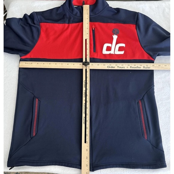 Washington Wizards Jacket Mens Large Blue Red NBA Basketball ClimaWarm Adidas - Picture 14 of 16